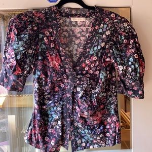 LOVESHACKFANCY black floral top size Small
